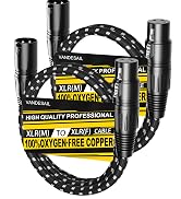 XLR Cable, VANDESAIL 3ft 2 Pack Microphone Cable, XLR Male to Female Balanced Microphone Cord 3 p...