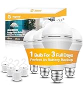 Neporal LITE PRO Rechargeable Light Bulbs, 2600mAh Large Battery Backup Light Bulbs, Perfect As E...