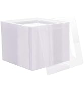 N9R 70PCS 6.5 Inch Square Clear Plastic Plates for Dessert & Appetizer, Durable Disposable Plates...