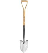 Berry&Bird Shovel for Digging, Round Point Digging Garden Shovel with Wood D-Handle, 40.98" Stain...
