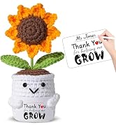 Wiz BBQT Handmade Crochet Sunflower Pot – Teacher Appreciation Gifts for Women with “Thank You fo...