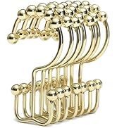 Goowin Shower Curtain Hooks Rings, Stainless Steel Gold Shower Curtain Hooks Rust Proof, Free Sli...