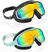 Aegend Swim Goggles Wide Frame Anti-Fog Swimming Goggles for Kids 3-14 | 2 Pack Anti-UV Comfort F...