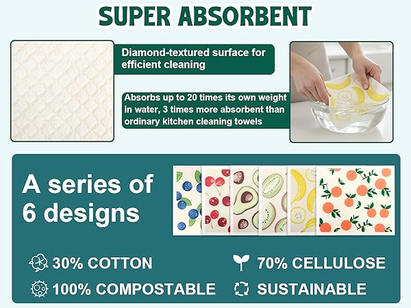 swedish dish cloths for kitchen reusable