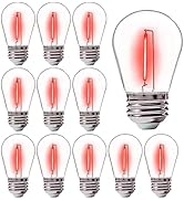 Sxminer 15 Pack Red S14 LED Bulbs Christmas Replacement Bulbs S14 String Light Bulbs Edison Bulb ...