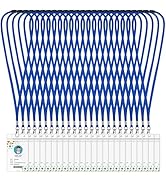 24-Pack Blue Breakaway Lanyards with ID Badge Holders, Soft Polyester Neck Lanyards with Safety C...