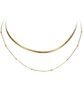 Zirloy 14k Silver/Gold Plated Necklace for Women, Dainty Adjustable Chain Necklaces for Women, Pe...