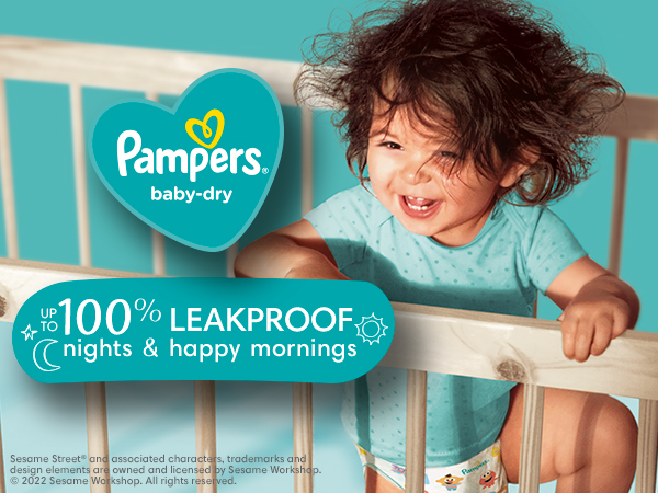 Pampers Baby-Dry Absorbs 2X Faster for all-night sleep protection