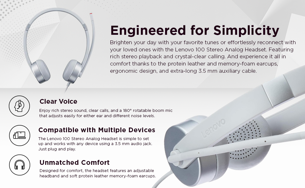 Lenovo 100 Stereo Analog Headset