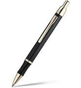 MCNTEIK Black Gel Pen With 24K Gold Finish, Fine lacquer work, Best Men's And Women's Gift Pen Se...