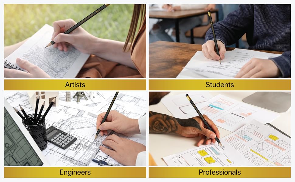 High quality graphite pencils and lead pencils for drawing and neat writing tasks
