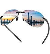 MIRYEA Rimless Polarized Sport Sunglasses for Men Women UV400 Protection Driving Fishing Cycling ...