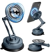 PIEPIE All-Metal Magnetic Car Phone Holder, Navy Blue Long Arm, 360° Rotatable Magnetic Head, Str...