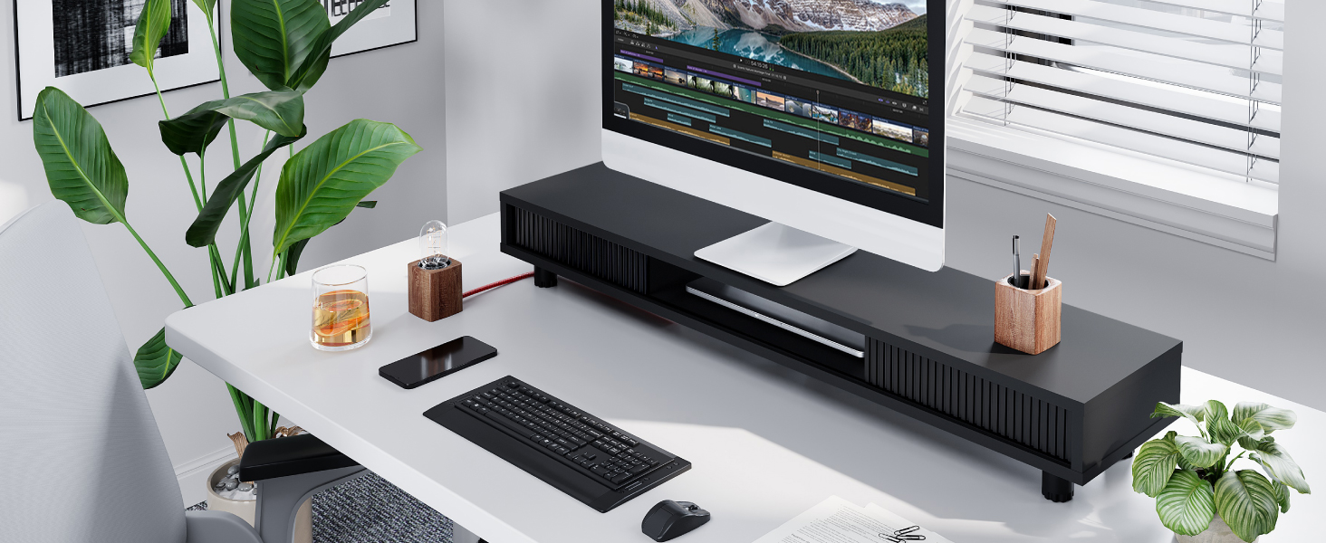 Monitor riser can help neatly arrange displays,makes the interface more intuitive
