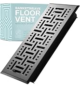Home Intuition Floor Vent Covers - Floor Register 2x10 Inch - Matte Black Basketweave Metal Air/H...