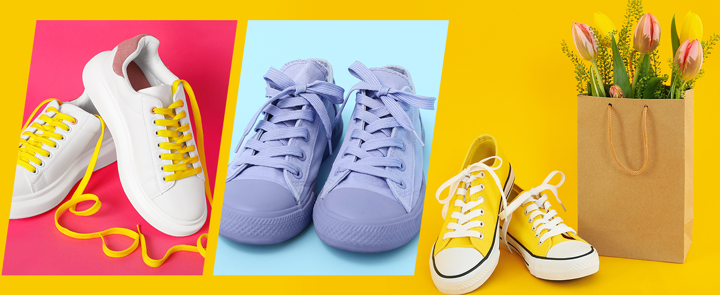 Colored shoelaces are perfect for any type of casual shoes, boots, skates and sports shoes, etc.