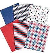 Whaline 4th of July Tissue Paper 90 Sheet Patriotic Stars Stripes Pattern Tissue Papers Bulk 6 De...