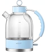 ASCOT Electric Kettle, Glass Electric Tea Kettle Gifts for Men/Women/Family 1.5L 1500W Borosilica...