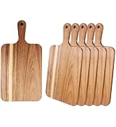 ZeQi 6PCS Acacia Wood Cutting Board with Handle (6PCS, 13.8"L x 7"W), Wooden Cutting Boards, Chop...