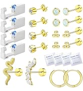 Nunpag 20 Pcs Ear Piercing Kit Ear Disposable Piercing Gun Kit Includes 4 Pcs Self Piercing Gun 1...