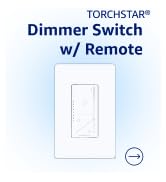 TORCHSTAR Dimmer Switch for Dimmable LED/CFL/Incandescent Lights, 8 Brightness Levels, Single Pol...