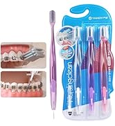 YANDY Concave Orthodontic Toothbrush for Braces Brackets, Pack of 3,Tail Self-Contained Interdent...
