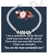 ZenVib Mama Bracelet For Women, To My Mom 18k Gold Plated 4MM Stainless Steel Beads Chain Mothers...