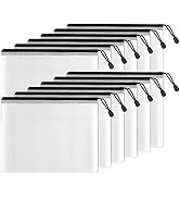 SUNEE Plastic Mesh Zipper Pouch 6x9 in (Black, 12 Packs),Extra Large Water-Resistant Zip Bag for ...