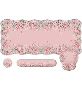 iCasso Desk Mat Set,Large Mouse Pad with Wrist Rest,Ergonomic Keyboard Wrist Support for Women,Gi...