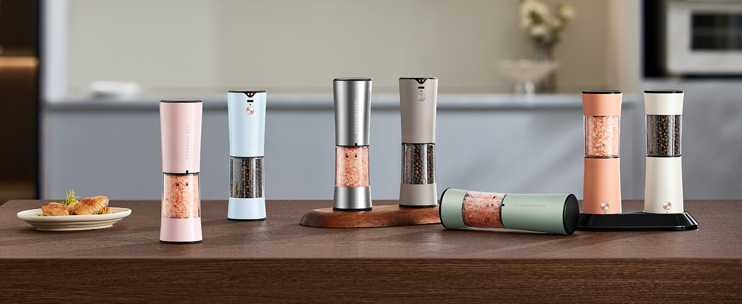 electric salt and pepper grinder set
