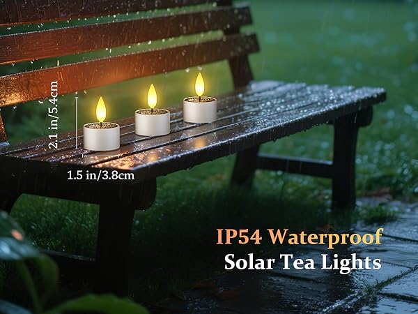 flameless battery led Tea lights candles solar outdoor waterproof
