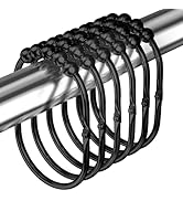 MENGJINGO 12PCS Wide Shower Curtain Hooks, Rust Proof Stainless Steel Shower Curtain Rings, Heavy...