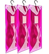 AIHOPESTO 3PCS PVC Wig Bag Storage Wig Holder Wig Storage Bag with Hook Wig Hanger Waterproof Wig...