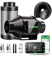 VIVOSUN Smart Air Filtration PRO G4 Kit 4", AeroZesh G4 Inline Duct Fan w/GrowHub E42A+ Temp. Hum...