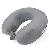 SAIREIDER Travel Pillows for Sleeping Airplane 100% Pure Memory Foam Neck Pillow for Airplanes Wa...