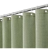 Colorful Star 256GSM Cotton Waffle Shower Curtain, Sage Green, 72 x 72 | Waterproof Washable Bath...