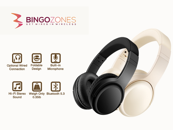 Wireless Headphone Bluetooth with Mic, Lightweight Gym Headphones for Adults