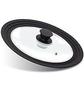 ANAEAT Silicone Universal Lid for Pots, Pans and Skillets - Tempered Glass Covered with Heat Resi...