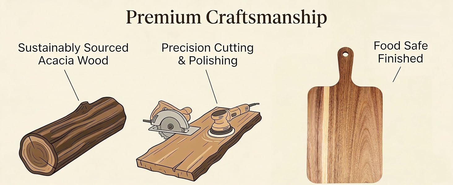 Wood Cutting Board with Handle