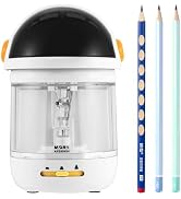 M&G White Electric Pencil Sharpener, Cute Portable Automatic Pencil Sharpener for Colored Pencils...
