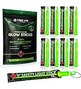 10 Ultra Bright Green Glow Sticks - Individual Packed With Lanyard - For Camping, Emergency Survi...