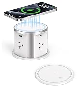 VILONG 20A Pop Up Outlet for Countertop,65W USB-C PD & 15W Qi Wireless Charger,4-Sided AC Outlets...