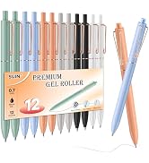 SUIN Gel Pens - 0.7mm Quick-Dry Black Ink, Retractable Rolling-Ball Gel-Pens, Medium Fine Point f...