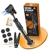 Bicycle Pump Mini Bike Pump - Aluminum Alloy Cycle Pump for Presta & Schrader Valve, Portable Lig...
