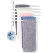 WJYMRO Swivel Towel Rack, 12.6 Inch Towel Bar with Wall Mounted 180° Rotation, 6 Arms Towel Hange...