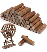Pllieay 50Pcs Craft Sticks, 2 Inch Long Wood Sticks for Crafts, 0.5-0.6 Inch in Diameter Mini Nat...