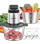 Ganiza Food Processor, 2-Speed Food Chopper Meat Grinder with 8 Cup Stainless Steel & 8 Cup Glass...