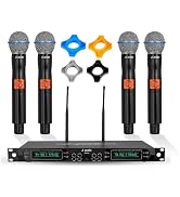 5 CORE Wireless Microphones 4 Channel Dynamic Karaoke Professional UHF Singing Mic System Handhel...