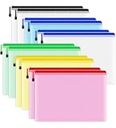 Smarpau 12pcs Large Zipper Pouch, 16.9'' x 12.4" 6 Colors Mesh Document Storage Bags, Waterproof ...