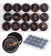 1 Inch Real Horn Buttons 15PCS Large Sewing Buttons for Coat, Blazer, Suit, Overcoat, Winter Coat...